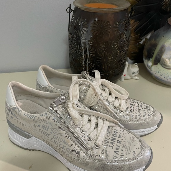 Rieker Women's White and Silver Sneakers - Picture 7 of 14